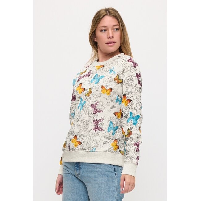 Dreamy Butterflies Print Sweatshirt