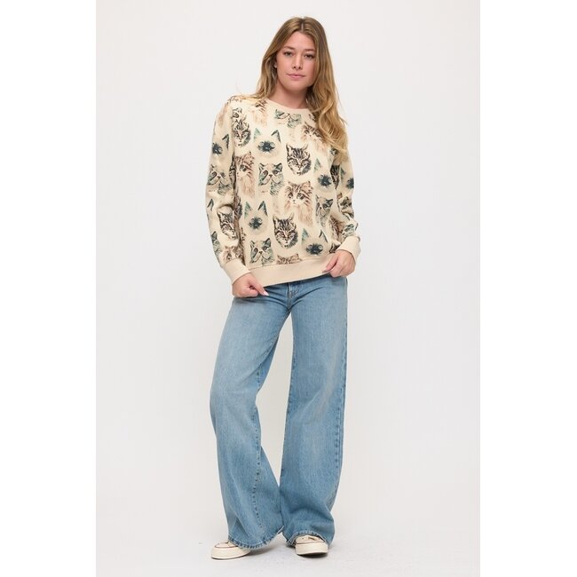 All Over Persian Cats Print Sweatshirt