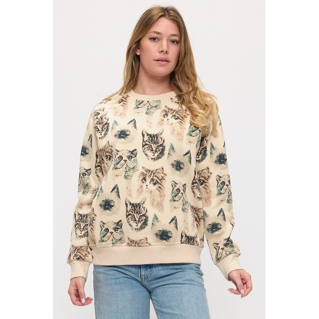 All Over Persian Cats Print Sweatshirt