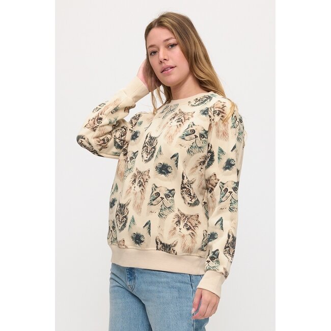 All Over Persian Cats Print Sweatshirt