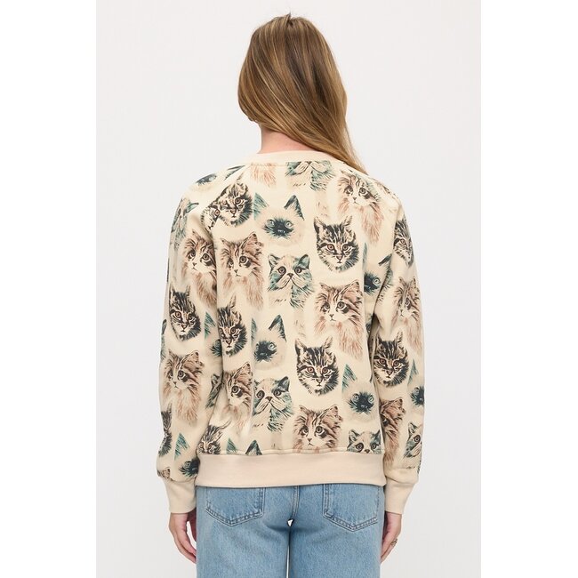 All Over Persian Cats Print Sweatshirt