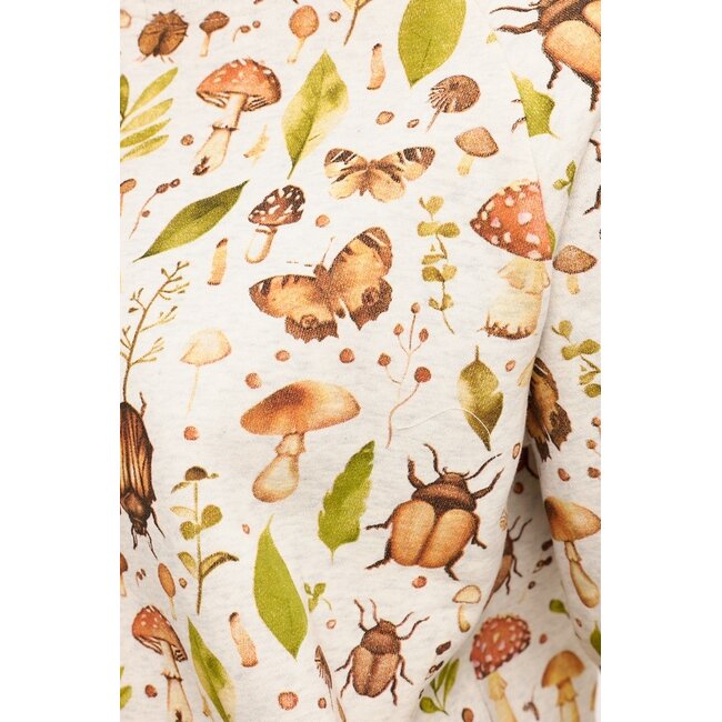 Mushrooms and Bugs Print Sweatshirt