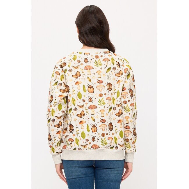 Mushrooms and Bugs Print Sweatshirt