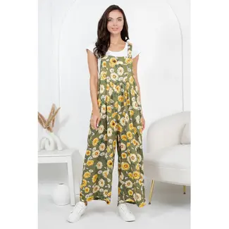 Sunflower Print Overall