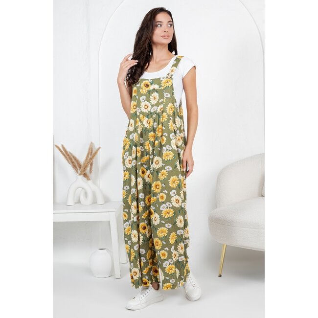 Sunflower Print Overall