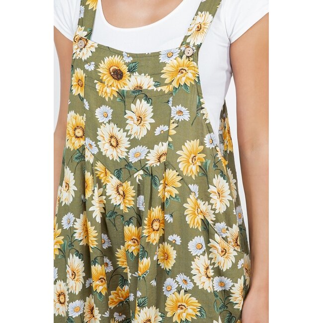 Sunflower Print Overall