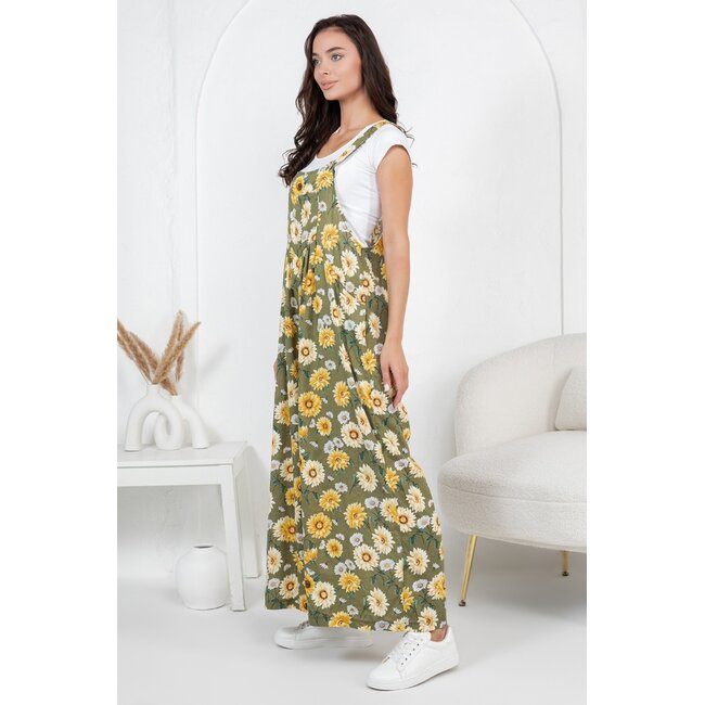 Sunflower Print Overall
