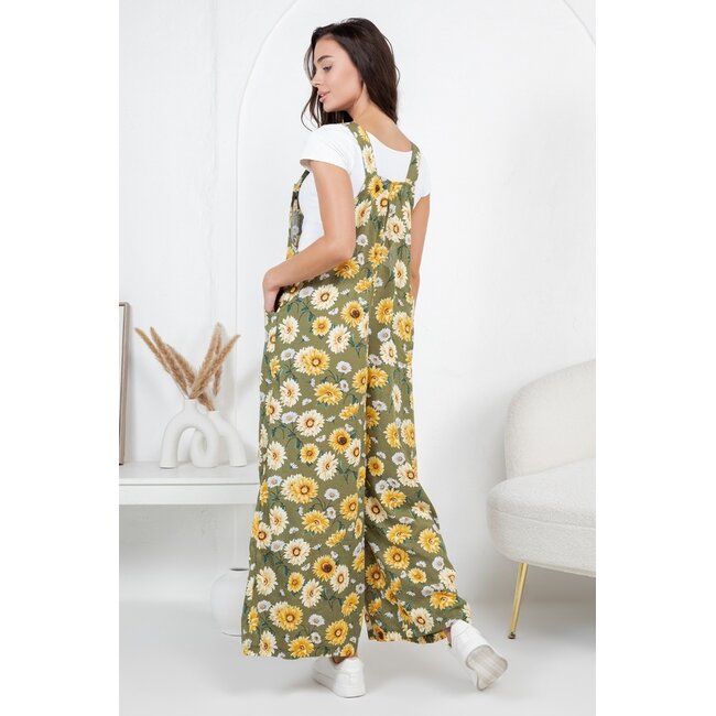 Sunflower Print Overall