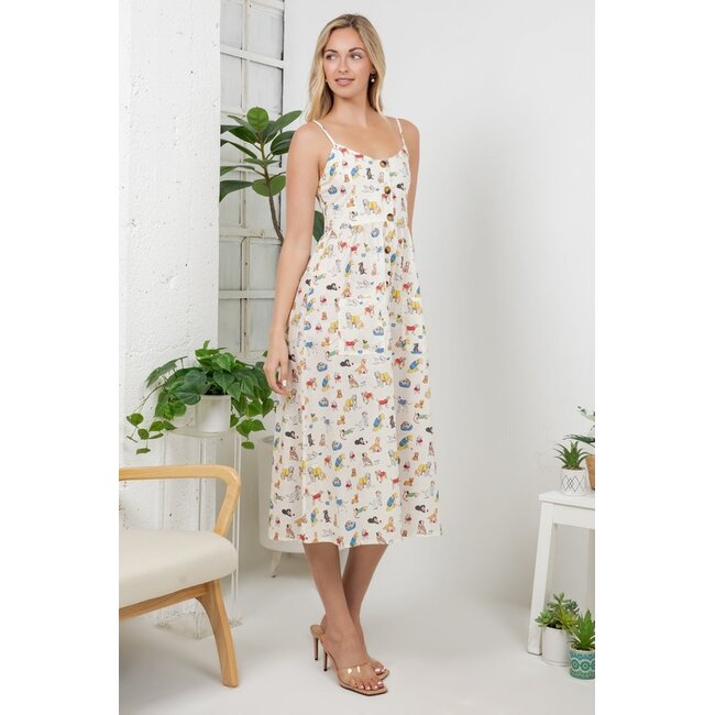 Variety Of Dog Print Cami Dress