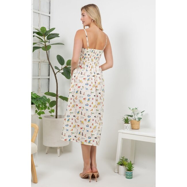 Variety Of Dog Print Cami Dress