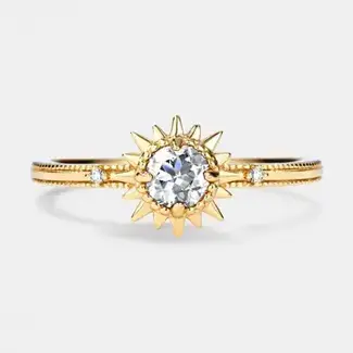 Dainty Gold Sun Ring
