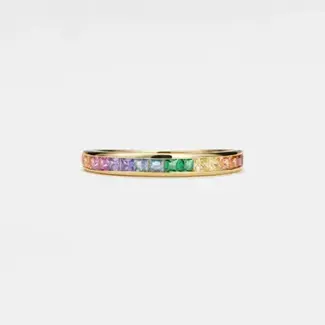 Rainbow Gemstone Ring in Gold