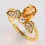 Adjustable Gold Citrine Bee Ring