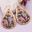 Pastel Bouquet Embroidered Floral Teardrop Earrings