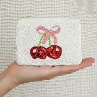 Beaded Coin Purse - Cherries