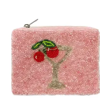 Beaded Coin Purse - Cocktails