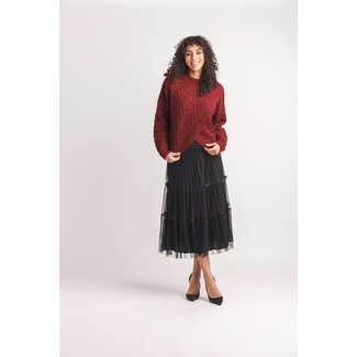 Papillon Cable Knit Crossover Sweater (More Colours)
