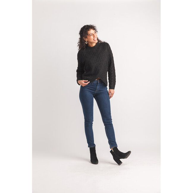 Papillon Cable Knit Crossover Sweater (More Colours)