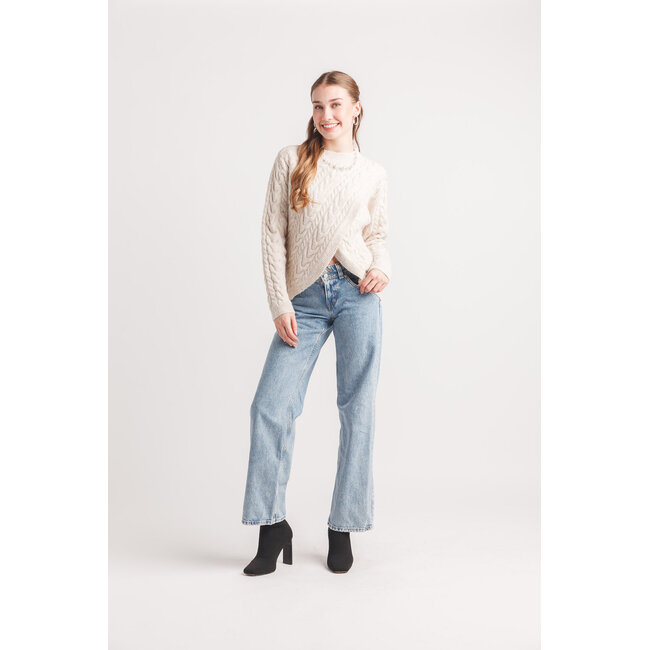 Papillon Cable Knit Crossover Sweater (More Colours)