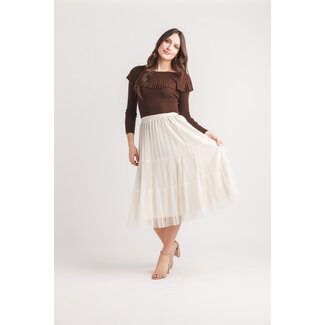 Papillon Boat Neck Sweater With Pleated Neckline