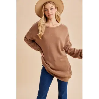 Slouchy Off Shoulder Knitted Sweater