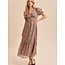 Leopard Print V Neck Maxi Dress