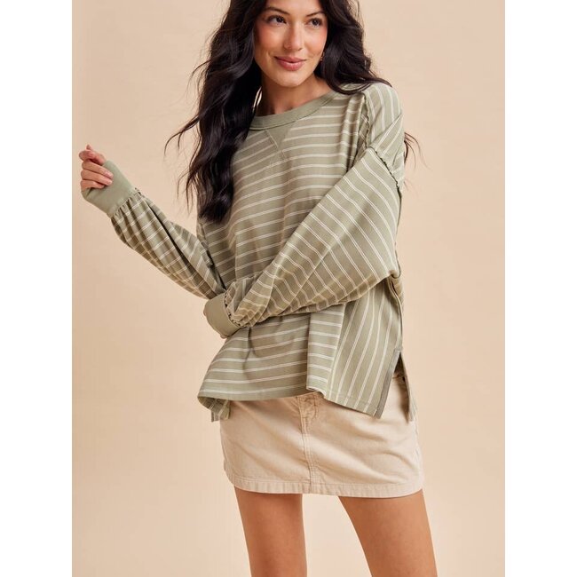 Striped Long Sleeve Pullover
