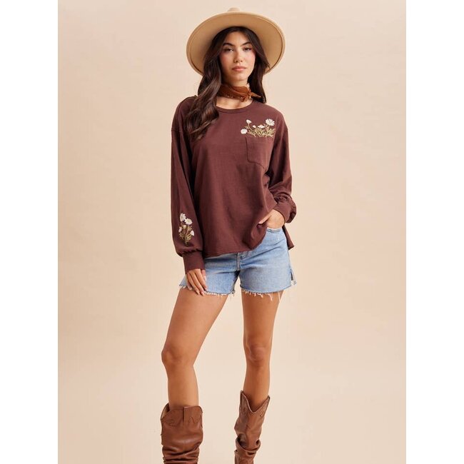 Embroidered Long Sleeve Pullover