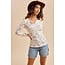 Floral Henley Snap Long Sleeve Top