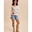 Floral Henley Snap Long Sleeve Top