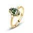 Hexagon Cut Moss Agate Cocktail Ring in Gold
