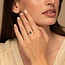 Hexagon Cut Moss Agate Cocktail Ring in Gold