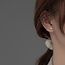 Tiny Round Moonstone Stud Earrings in Silver