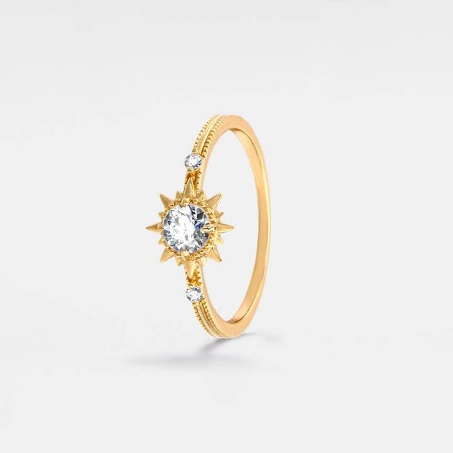 Dainty Gold Sun Ring