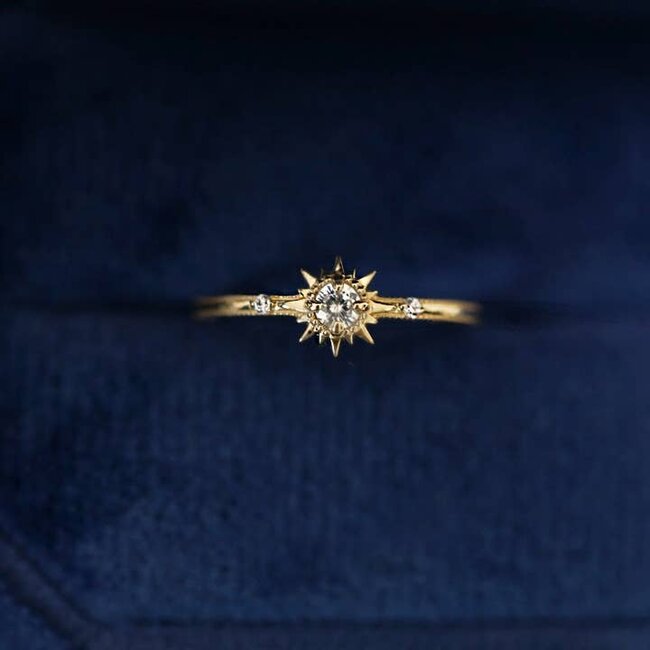 Dainty Gold Sun Ring