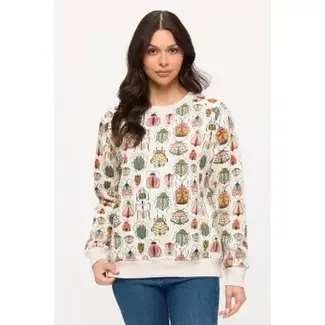 Colorful Bugs Print Sweatshirt