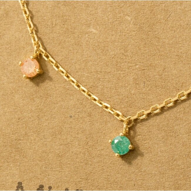 Crystal Stud Drop Necklace (more colours)