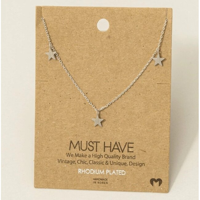 Gold Dipped Dainty Star Station Necklace (more colours)