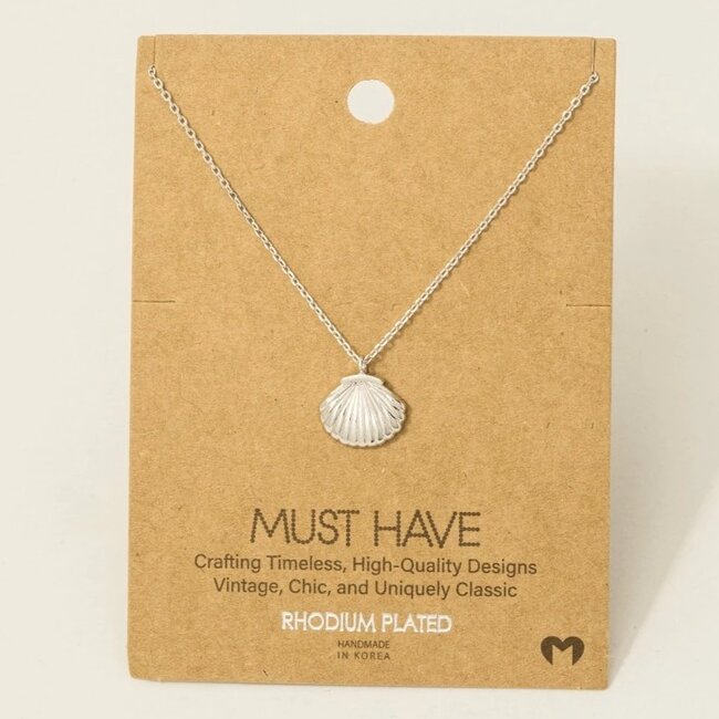 Gold Dipped Clam Shell Pendant Necklace (more colours)