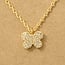 Gold Dipped Pave Mini Butterfly Charm Necklace (more colours)