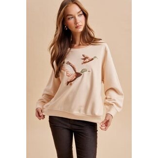 Embroidered Duck Pullover