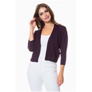 Nicki - Bolero Cardigan in Dark Purple