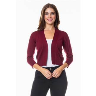 Nicki - Bolero Cardigan in Burgundy