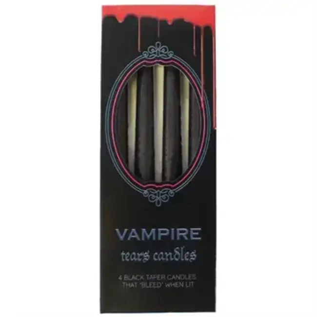 Quanta Distribution Inc Set of 4 Red Vampire Tears Unscented Taper Candles