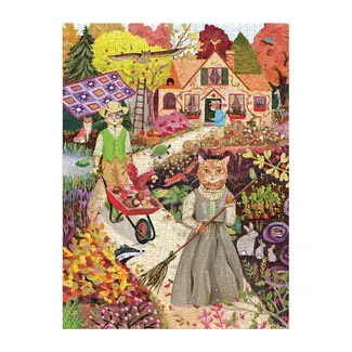 Galison/mudpuppy Cottage Cats 1000 Piece Foil Puzzle