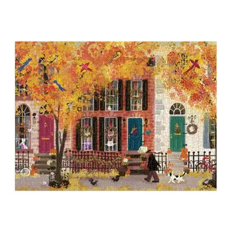 Galison/mudpuppy Autumn in the Neighborhood 1000 Piece Puzzle