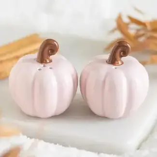 Pink Curly Pumpkin Autumn Salt and Pepper Shakers