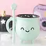 Mint Green Kawaii Cauldron - Halloween Mug with Wand Stirrer