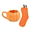 Autumn and Fall Pumpkin Shaped Mug and Socks Set