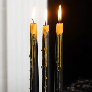 Set of 4 Pumpkin Guts Oozing Halloween Taper Candles